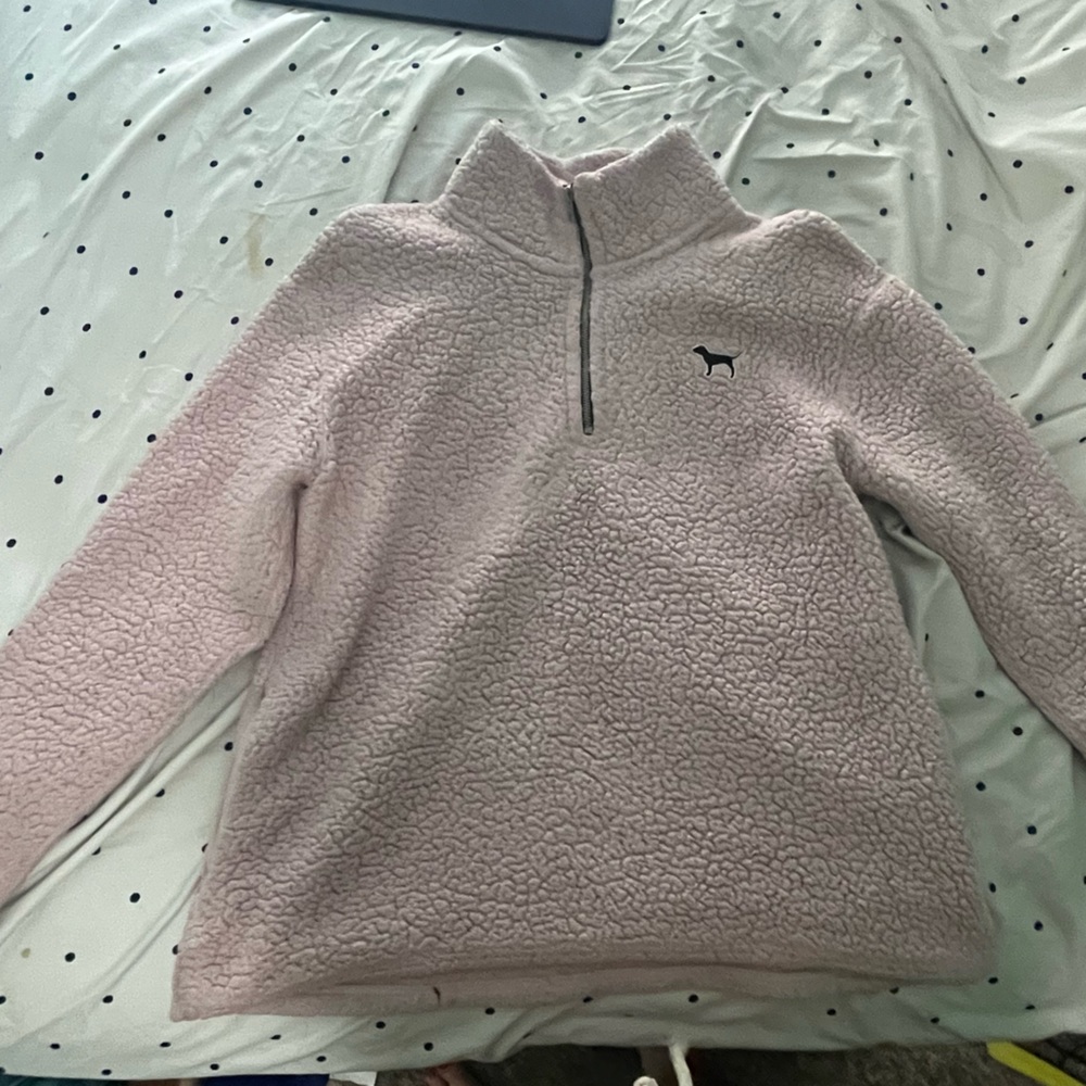 PINK fuzzy crew neck